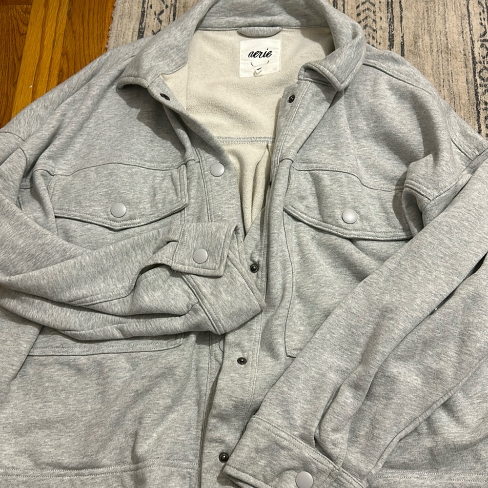 aerie gray shacket